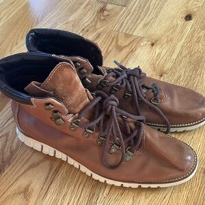 Cole Haan Water Resistant Brown Leather Men's Boots